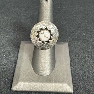 Sterling Silver and White Buffalo Turquoise Ring